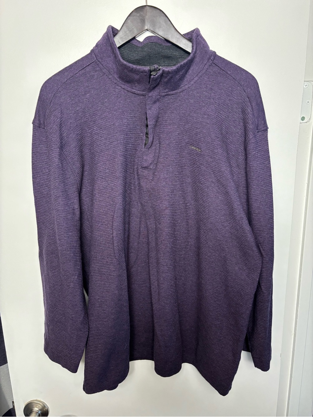Calvin Klein Men's Mock Neck Pullover Heather Purple Sweater Size XXL